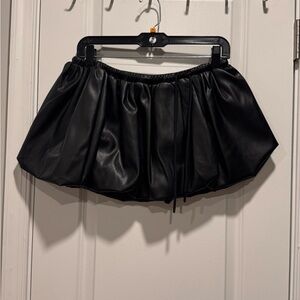 Black Faux Leather Skirt
